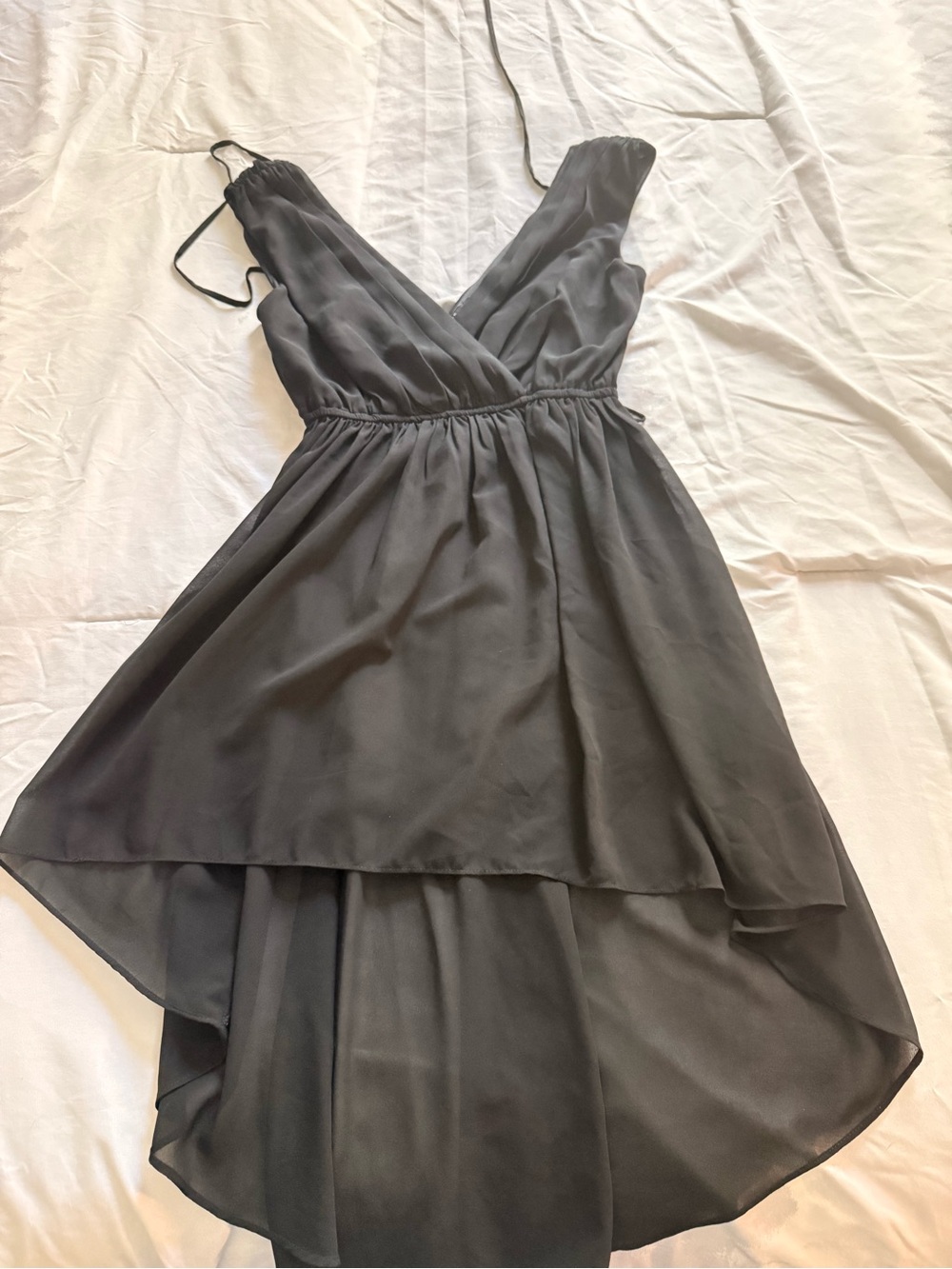 Guess Black High-Low V-Neck Dress